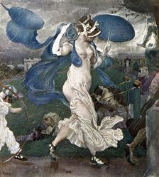 The Downpour set design for a ballet, 1906. Artist: Leon Bakst