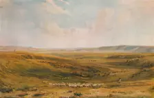 The Downs near Lewes (Seaford Cliff in the distance) c1887. Artist: Thomas Collier