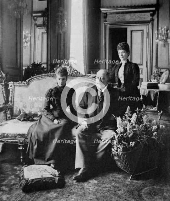 The Dowager Empress of Russia, King Edward VII and Queen Alexandra, May 1900 (1964). Artist: Unknown