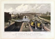 The Double Lock and East Entrance to the Islington Tunnel, Regent's Canal 1827. Creator: Frederick James Havell
