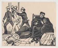 The double murder in Puente de los Gallos, ca. 1905-1910., ca. 1905-1910. Creator: José Guadalupe Posada