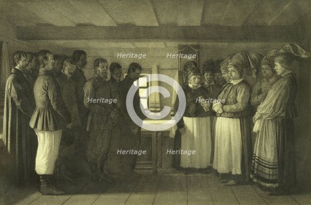 The Doukhobors praying, 1865. Artist: Vereshchagin, Vasili Vasilyevich (1842-1904)
