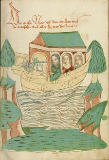 The Dove Returning to Noah's Ark; Barlaam und Josaphat, 1469. Creators: Hans Schilling, Diebolt Lauber