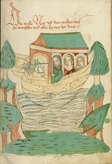 The Dove Returning to Noah's Ark; Barlaam und Josaphat, 1469. Creators: Hans Schilling, Diebolt Lauber