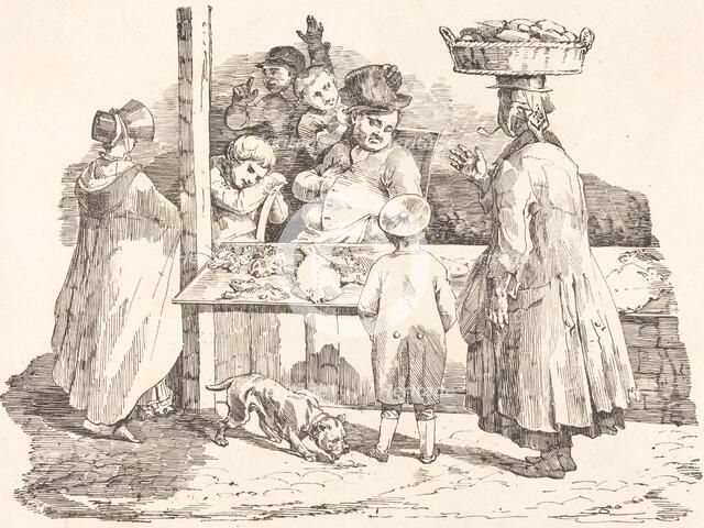 The Dozing Fishmonger (Le marchand de poissons endormie), 1820. Creator: Theodore Gericault.