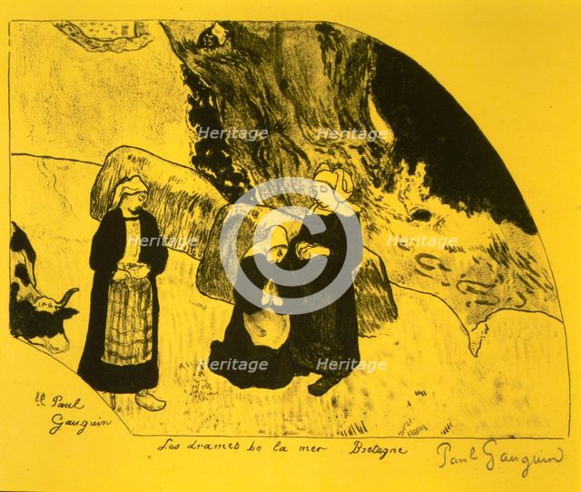 The Drama of the Sea, Brittany, from the Volpini Suite: Dessins lithographiques, 1889., 1889. Creator: Paul Gauguin.