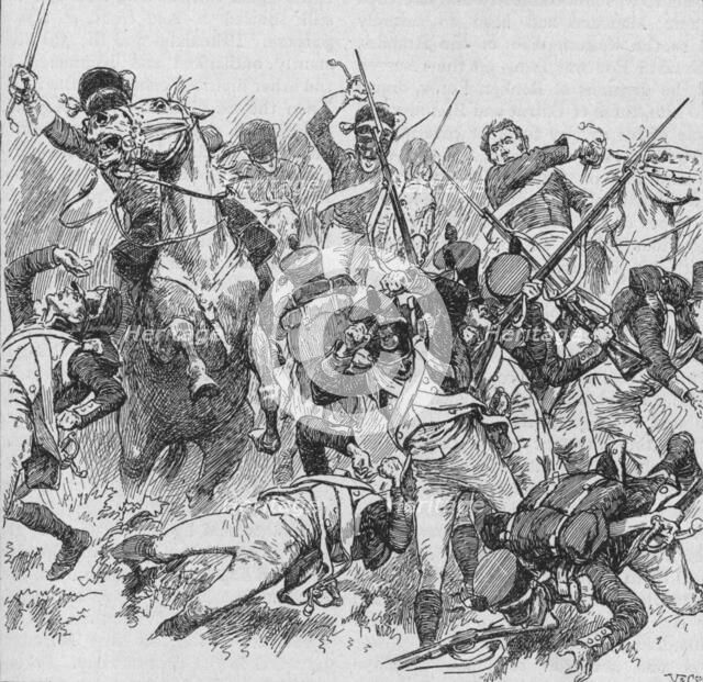 'The Dragoons Rode Onwards, Smiting With Their Long, Glittering Swords', 1902. Artist: Unknown.