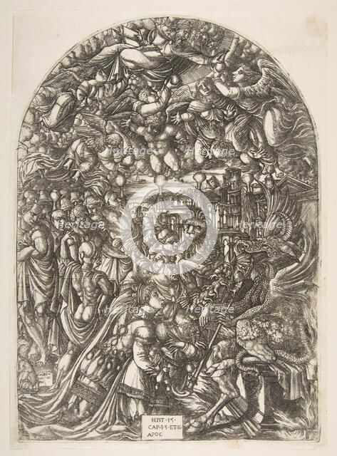 The Dragon with two Horns and the Beast with Seven, from the Apocalypse.n.d. Creator: Jean Duvet.