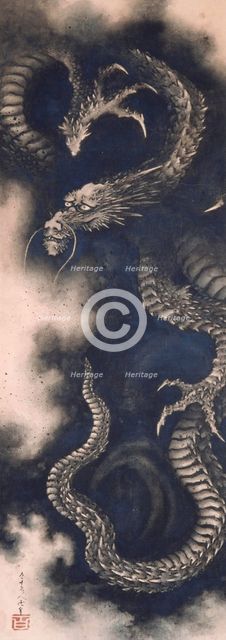 The Dragon among Clouds, 1849. Creator: Hokusai, Katsushika (1760-1849).