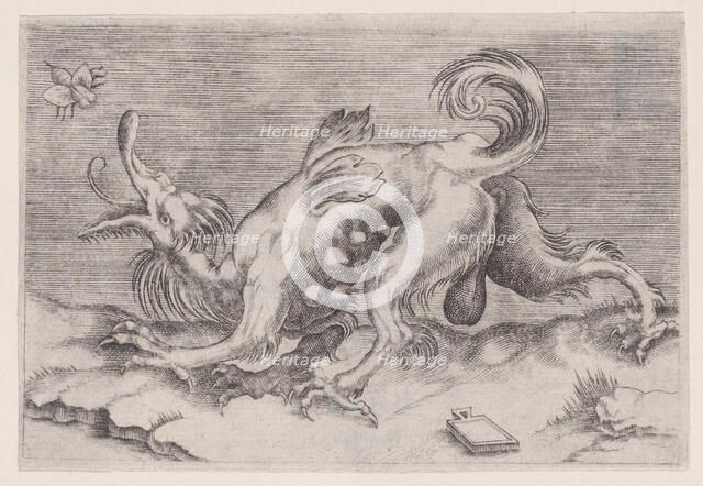 The Dragon and the Bee, ca. 1514-36. Creator: Agostino Veneziano.