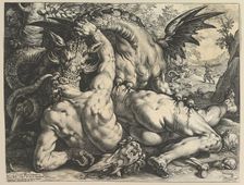 The Dragon Devouring the Companions of Cadmus, 1588. Creator: Hendrik Goltzius