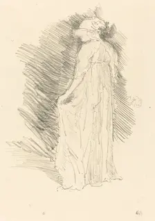 The Draped Figure, Back View, 1893. Creator: James Abbott McNeill Whistler