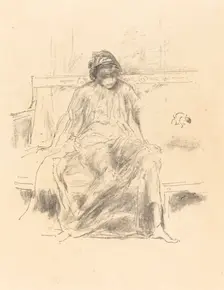 The Draped Figure, Seated, 1893. Creator: James Abbott McNeill Whistler