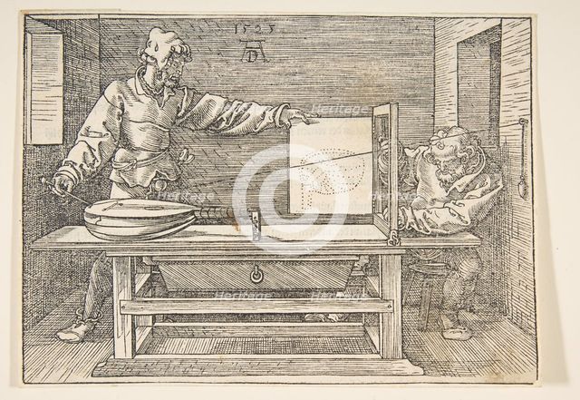 The Draughtsman of the Lute.n.d. Creator: Albrecht Durer.