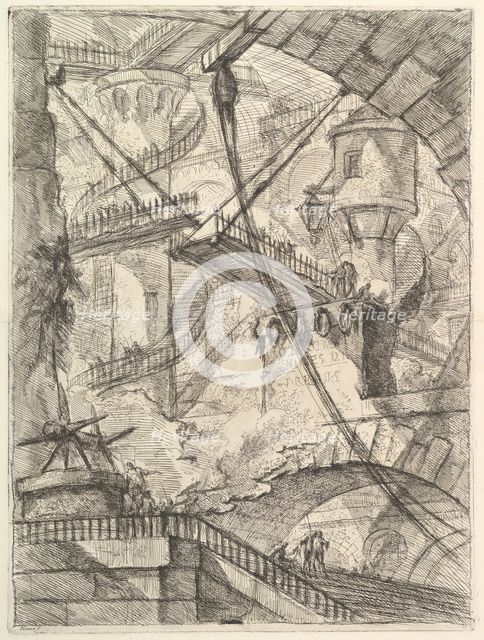 The Drawbridge, from Carceri d'invenzione (Imaginary Prisons), ca. 1749-50. Creator: Giovanni Battista Piranesi.