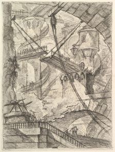 The Drawbridge, from Carceri d'invenzione (Imaginary Prisons), ca. 1749-50. Creator: Giovanni Battista Piranesi