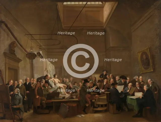The Drawing Gallery of the Felix Meritis Society, 1801. Creator: Adriaan De Lelie.