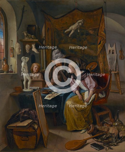 The Drawing Lesson, about 1665. Creator: Jan Steen.