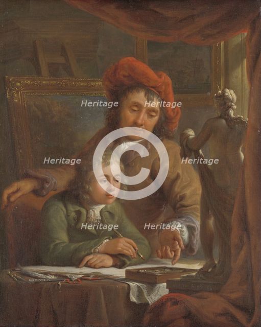 The Drawing Lesson, c.1790-c.1809. Creator: Abraham van Strij.