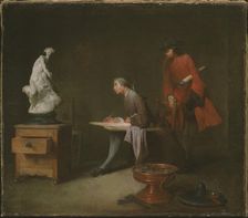 The Drawing Lesson, c1750. Creator: Chardin, Jean-Baptiste Siméon (1699-1779)