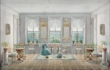 The Drawing Room in the manor house Gorki, 1831. Artist: Blagovo, Agrafena Dmitrievna (1794-1865)
