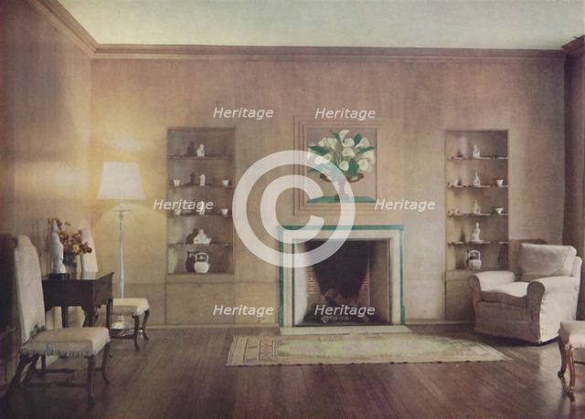'The drawing-room of Lord Vernon's house, designed by Oliver Hill, F.R.I.B.A., London', 1935 Artist: Unknown.
