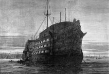 The Dreadnought, hospital ship for seamen, at Greenwich, 1870. Creator: Unknown