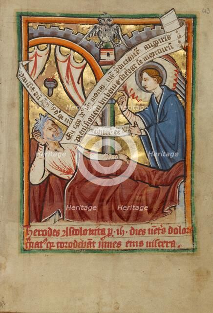 The Dream of Joseph/The Angel Appearing to Herod, about 1190-1200 and about 1480-1490. Creator: Unknown.