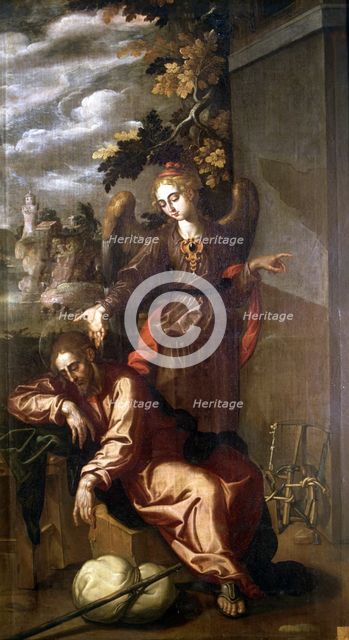  'The Dream of St. Joseph', oil by Francisco Pacheco.