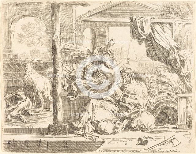 The Dream of Saint Joseph, 1653/1657. Creator: Sébastien Bourdon.