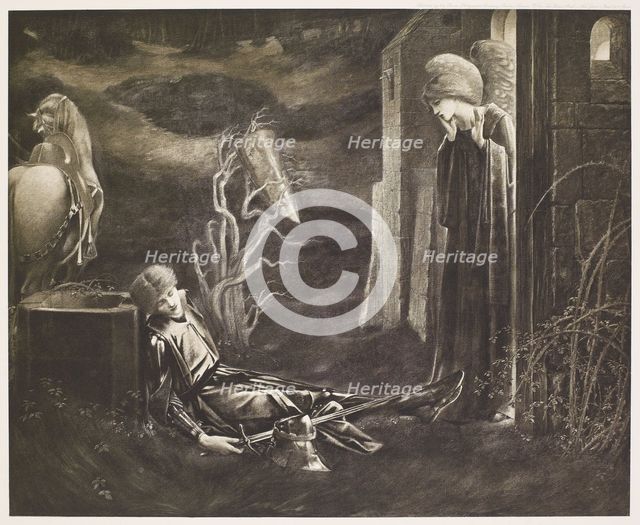 The Dream of Sir Lancelot at the Chapel of the San Graal, 1895, (1900). Creator: Unknown.