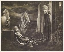 The Dream of Sir Lancelot at the Chapel of the San Graal, 1895, (1900). Creator: Unknown