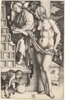 The Dream of the Doctor (Temptation of the Idler), 1498/1499. Creator: Albrecht Durer