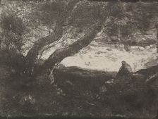 The Dreamer, original impression 1854, printed in 1921. Creator: Jean Baptiste Camille Corot (French, 1796-1875); M. Le Garrec