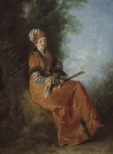 The Dreamer (La Rêveuse), 1712/14. Creator: Jean-Antoine Watteau