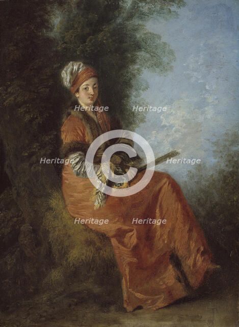 The Dreamer (La Rêveuse), 1712/14. Creator: Jean-Antoine Watteau.