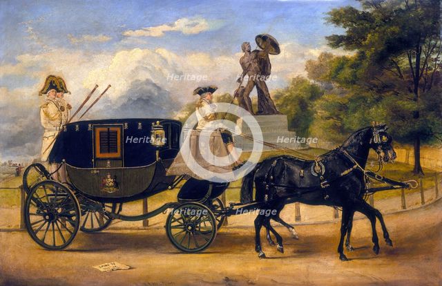 'The Dress Carriage of Viscount Eversley in Hyde Park', c1856. Creator: Edwin Frederick Holt.
