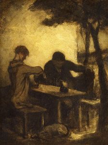 The Drinkers, by 1861. Creator: Honore Daumier