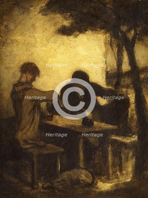 The Drinkers, by 1861. Creator: Honore Daumier.