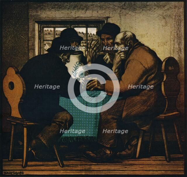 'The Drinkers', c1927. Artist: Rudolf Schiestl.