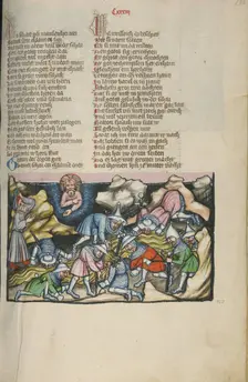 The Drinking Text; Weltchronik, about 1400-1410. Creator: Unknown