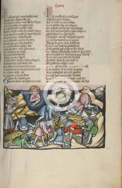 The Drinking Text; Weltchronik, about 1400-1410. Creator: Unknown.