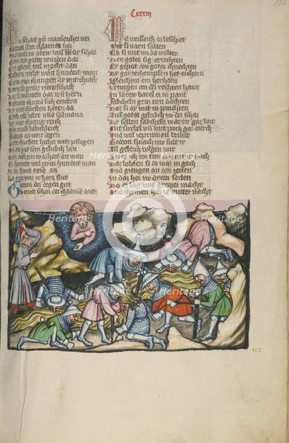 The Drinking Text; Weltchronik, about 1400-1410. Creator: Unknown.