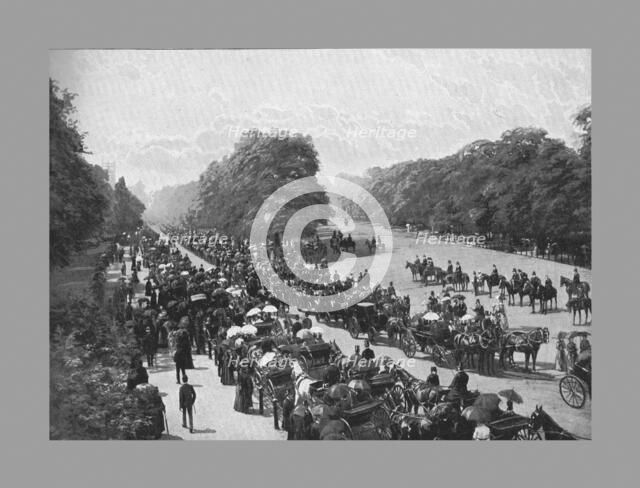 The Drive and Rotten Row, Hyde Park, c1900. Artist: York & Son.