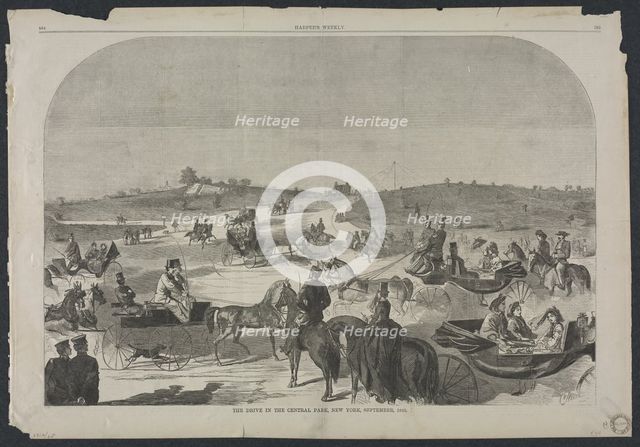 The Drive in Central Park, New York, September, 1860, 1860. Creator: Winslow Homer (American, 1836-1910).