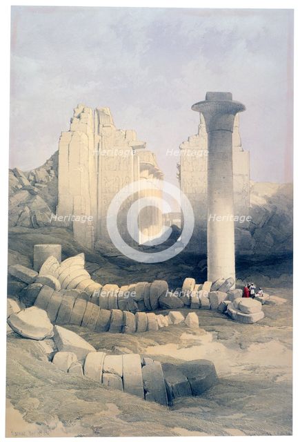 'The Dromos or Central Hall of the Great Temple of Amun, Karnak', 19th century. Artist: David Roberts