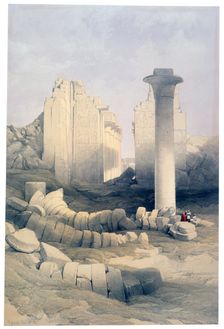 The Dromos or Central Hall of the Great Temple of Amun, Karnak 19th century. Artist: David Roberts