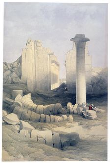 The Dromos or Central Hall of the Great Temple of Amun, Karnak 19th century. Artist: David Roberts
