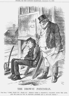 The Drowsy Pointsman 1876. Creator: Joseph Swain
