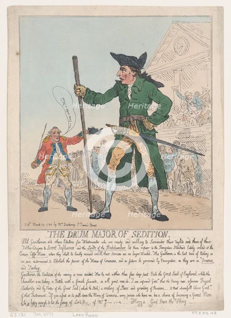 The Drum Major of Sedition, March 29, 1784., March 29, 1784. Creator: Thomas Rowlandson.